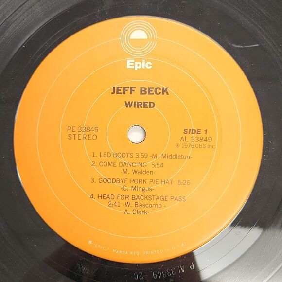 Jeff Beck Wired 1976 Vinyl Record Album - Picture 4 of 7